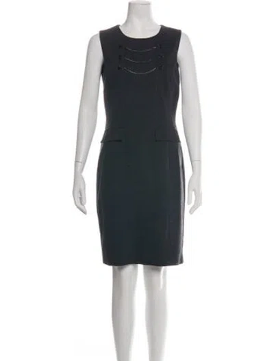 Pre-owned W By Worth Crew Neck Knee-length Dress In Grey
