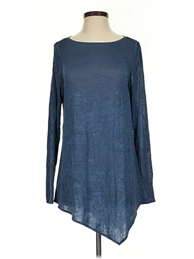Pre-owned W By Worth Long Sleeve Blouse In Blue