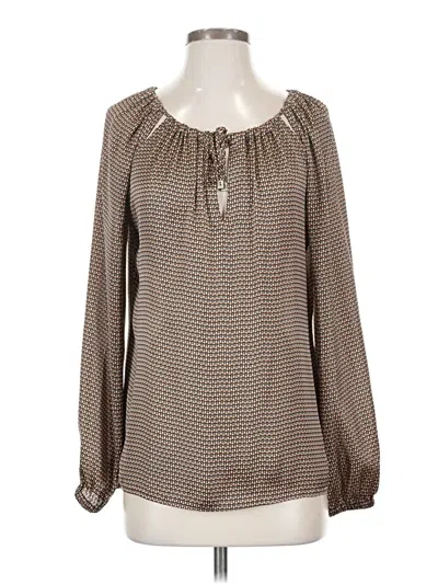 Pre-owned W By Worth Long Sleeve Blouse In Brown