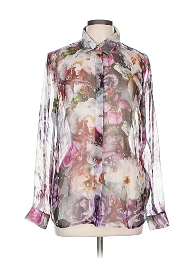 Pre-owned W By Worth Long Sleeve Blouse In Purple