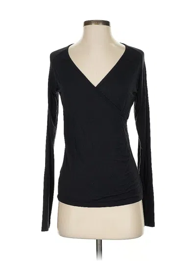Pre-owned W By Worth Long Sleeve Top Black V Neck Tops