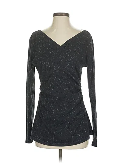 Pre-owned W By Worth Long Sleeve Top Gray Sweetheart Neckline Tops