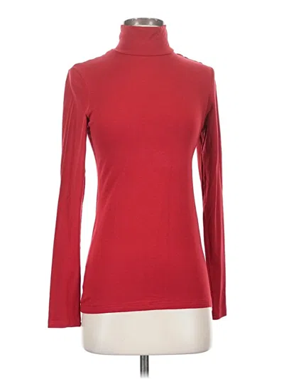 Pre-owned W By Worth Long Sleeve Top Red Turtleneck Tops