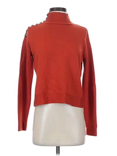 Pre-owned W By Worth Long Sleeve Turtleneck In Red
