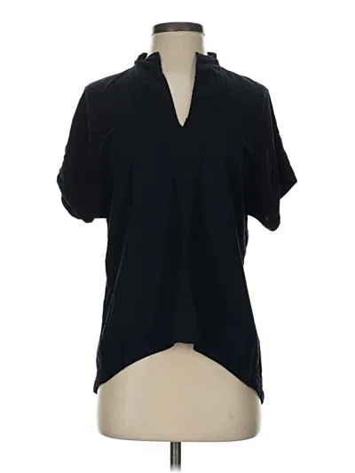 Pre-owned W By Worth Short Sleeve Blouse In Black