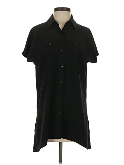 Pre-owned W By Worth Short Sleeve Blouse In Black