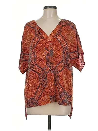Pre-owned W By Worth Short Sleeve Blouse In Orange