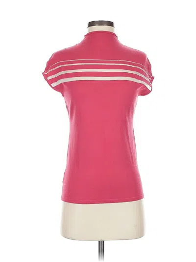 Pre-owned W By Worth Short Sleeve Top Orange Mock Neckline Tops