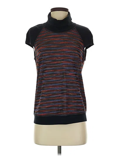 Pre-owned W By Worth Short Sleeve Turtleneck In Black