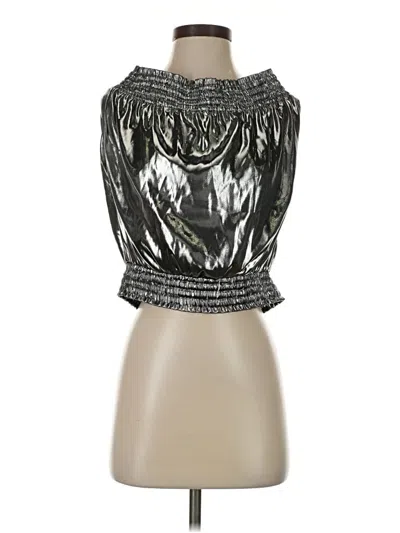 Pre-owned W By Worth Sleeveless Blouse In Silver