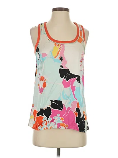 Pre-owned W By Worth Sleeveless Silk Top Pink Halter Neckline Tops