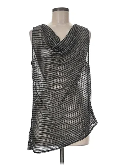 Pre-owned W By Worth Sleeveless Top Silver Cowl Neck Tops