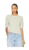 W. Cashmere Brenda Short Sleeve Pullover In Gray