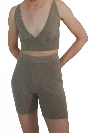 W. Cashmere Cashmere Brooke Biker Shorts In Tan In Gray