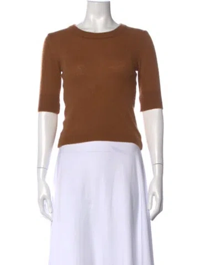 Pre-owned W. Cashmere Cashmere Crew Neck Top In Brown