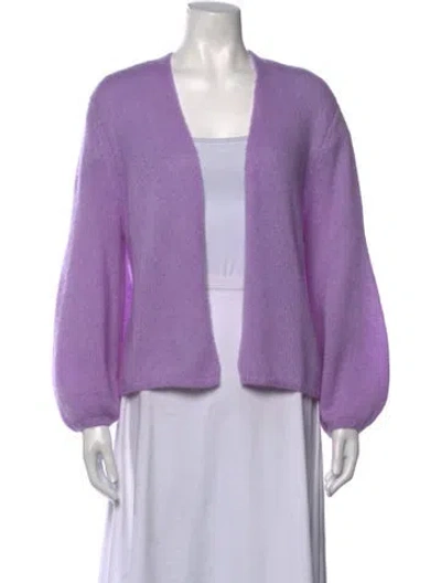 Pre-owned W. Cashmere Cashmere Open Front Sweater In Purple