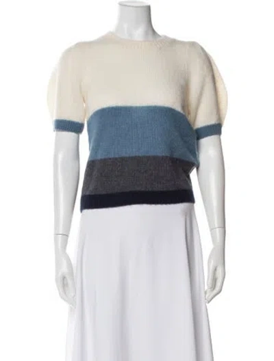 Pre-owned W. Cashmere Cashmere Striped Sweater In Blue