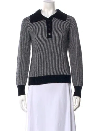 Pre-owned W. Cashmere Cashmere Striped Sweater W/ Tags In Black