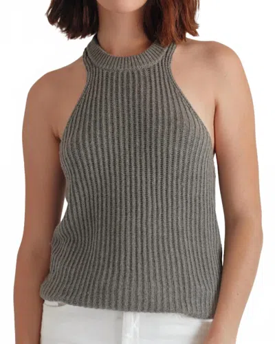 W. Cashmere Krista Halter Top In Heather Grey In Green