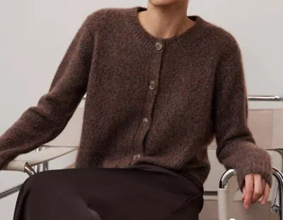 W. Cashmere Phoebe Cardigan In Jay In Brown