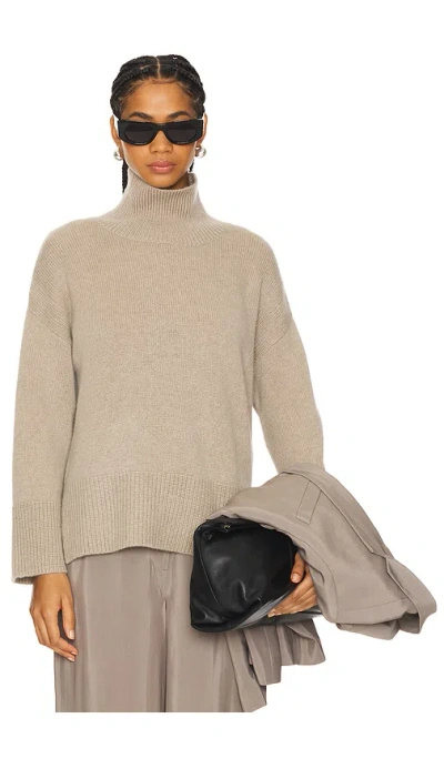 W. Cashmere Rina Mock Neck Pullover In Tan