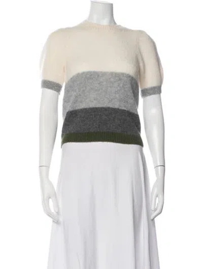 Pre-owned W. Cashmere Striped Crew Neck Sweater In Neutrals