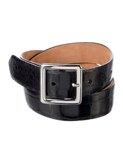 Pre-owned W. Kleinberg Alligator Belt In Black