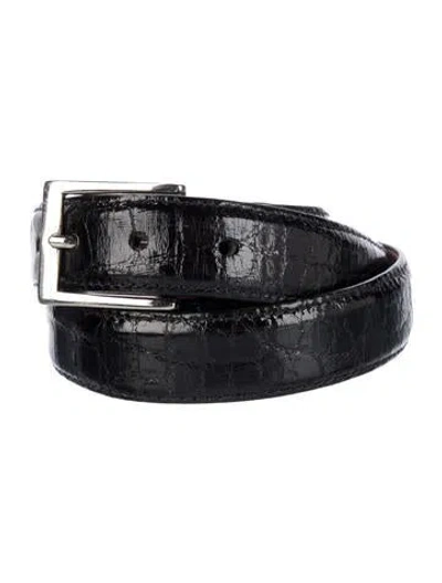 Pre-owned W. Kleinberg Alligator Belt In Black