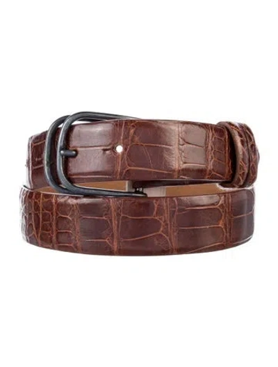 Pre-owned W. Kleinberg Alligator Belt In Brown