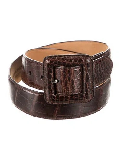 Pre-owned W. Kleinberg Alligator Belt In Brown