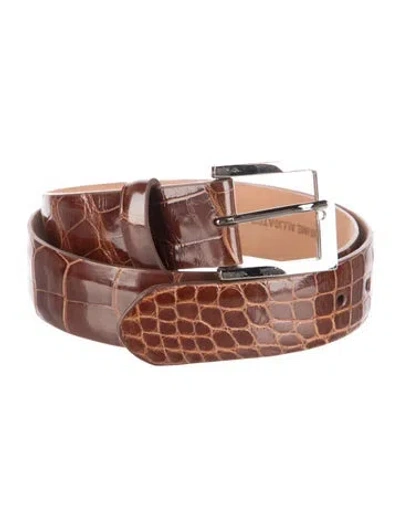Pre-owned W. Kleinberg Alligator Belt In Brown
