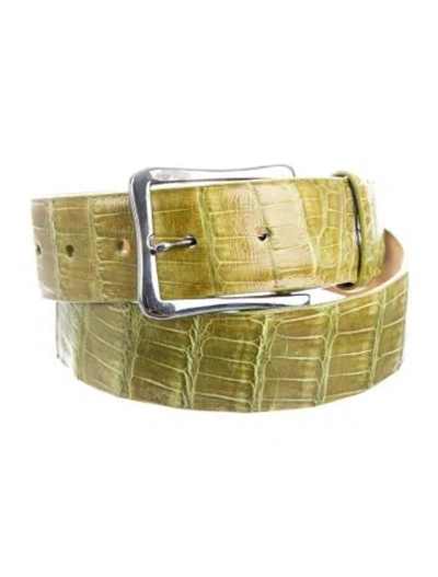 Pre-owned W. Kleinberg Alligator Belt In Green