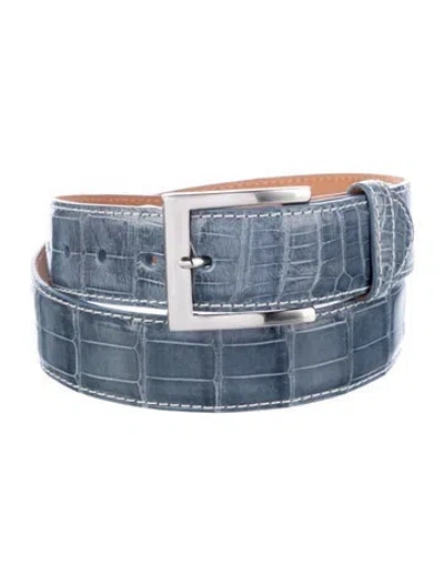 Pre-owned W. Kleinberg Alligator Waist Belt In Blue