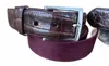 W. Kleinberg Cashmere Belt With Genuine Croc Tab In Burgundy