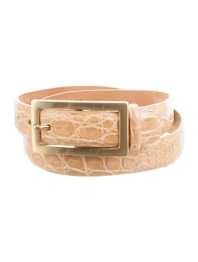 Pre-owned W. Kleinberg Crocodile Belt In Neutral