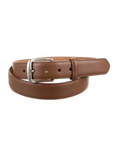 Pre-owned W. Kleinberg Embossed Leather Belt In Brown