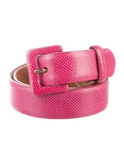 Pre-owned W. Kleinberg Karung Belt In Pink