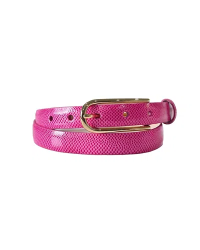 W. Kleinberg Karung Slim Belt In Magenta W/gold In Multi