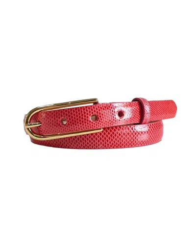 W. Kleinberg Karung Slim Belt In Tangerine W/ Gold In Multi