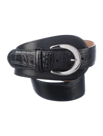 Pre-owned W. Kleinberg Leather Waist Belt In Black