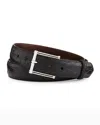 W. Kleinberg Matte Alligator Belt With Sterling Silver Buckle (made To Order) In Black
