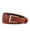W. Kleinberg Matte Alligator Belt With Sterling Silver Buckle (made To Order) In Cognac