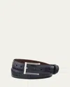 W. Kleinberg Matte Alligator Belt With Sterling Silver Buckle (made To Order) In Navy