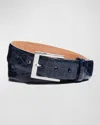 W. Kleinberg Men's American Alligator Belt In Navy