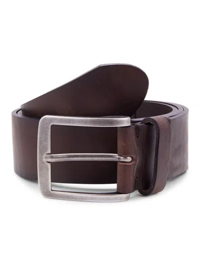 W. Kleinberg Men's Frame Buckle Leather Belt In Brown