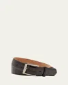 W. Kleinberg Men's Glazed Alligator Belt In Black