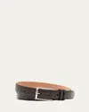 W. Kleinberg Men's Lizard Leather Belt In Black