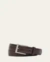 W. Kleinberg Matte Alligator Belt With Interchangeable Buckles In Brown