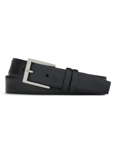 W. Kleinberg Men's Nappa Leather Plated-brass Belt In Black