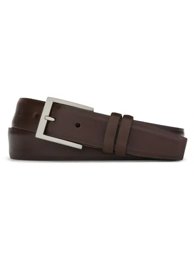 W. Kleinberg Men's Nappa Leather Plated-brass Belt In Brown